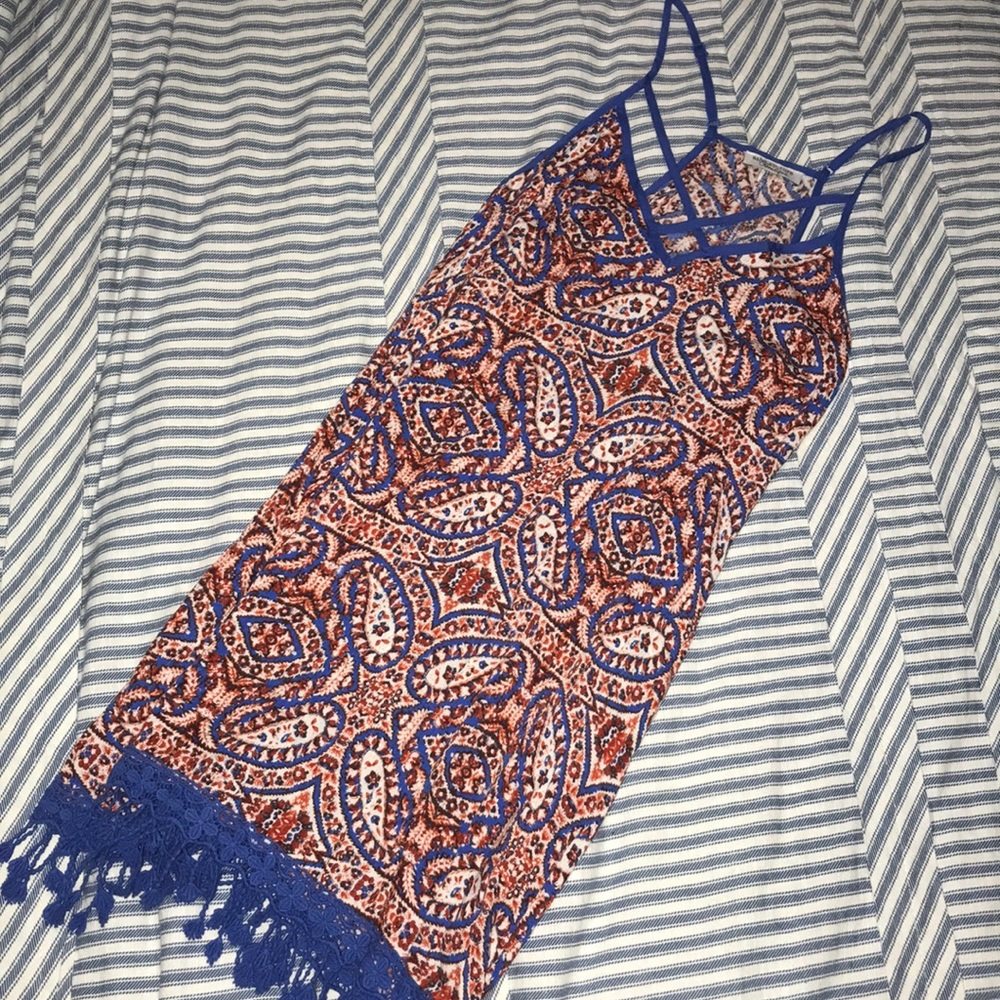 Blue and orange sundress